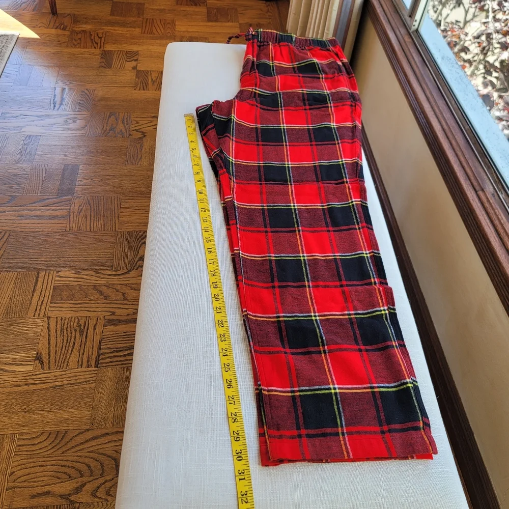 New! J. Crew XL Flannel Sleep Red Black Plaid PJ Pants Bottoms Buffalo Check NWT